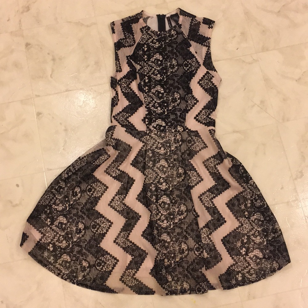 Black lace flesh colored dress